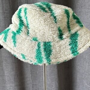 Free People Green and Cream Bucket Hat